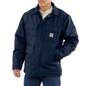 Carhartt FR Duck Traditional Quilt-Lined Coat in navy